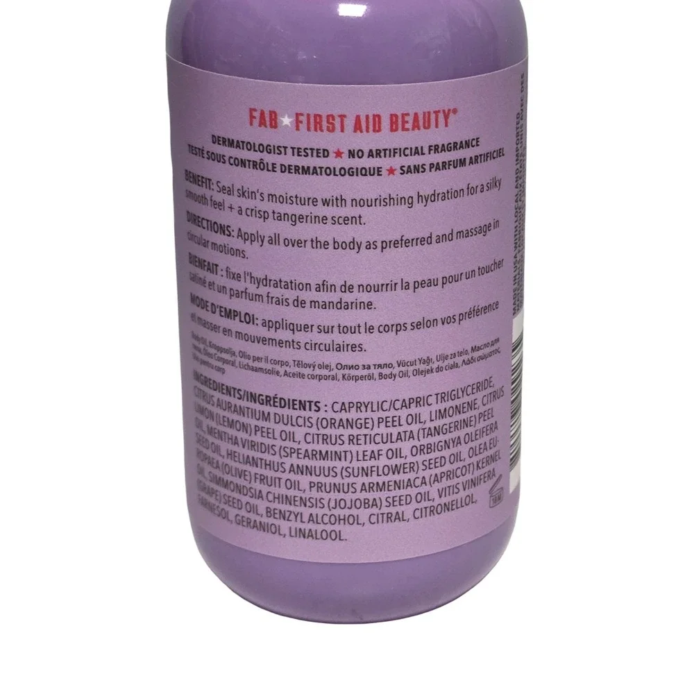 First Aid Beauty FAB After-Shower Nourishing Body Oil Tangerine 6oz Sensitive